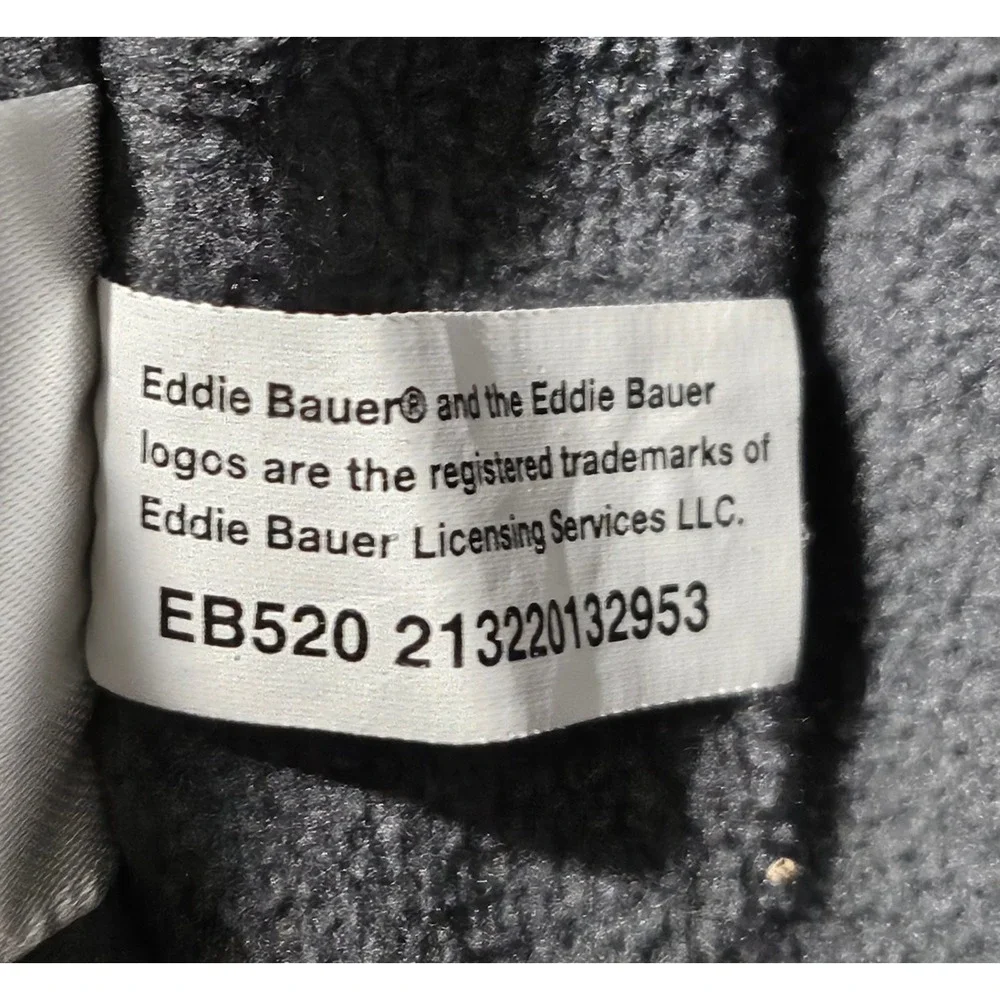 Eddie Bauer Nylon Work Jacket Sherpa Fleece Lined Rain & Wind Resistant Men's Lg